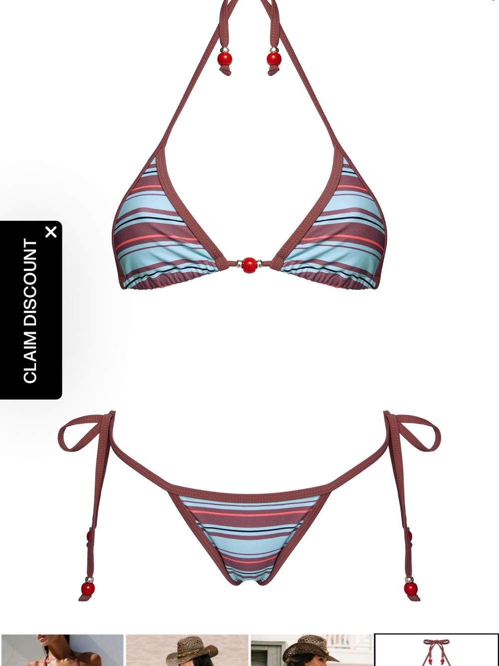 Princess Polly Mikayla Beaded Triange Bikini Set - new with tags